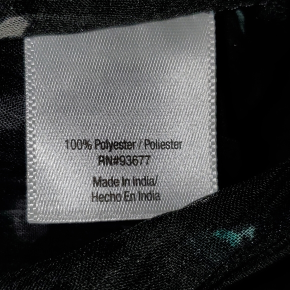 Semi Sheer Blue and Black Boho Blouse - Picture 4 of 4